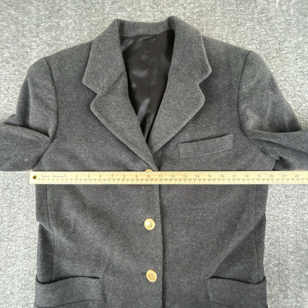 VTG 90s Ann Freedberg Mark Shale Blazer Womens Sz 6 Gray Wool Blend Made In USA - Picture 9 of 11
